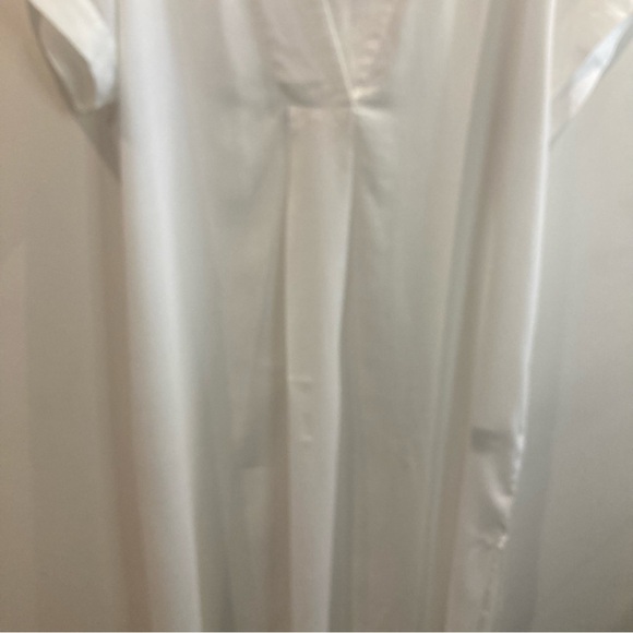 H&M Sz M 100% Lyocell V-Neck Front Pleat Short Sleeve Beach Cover Up Kaftan NEW - Picture 4 of 16